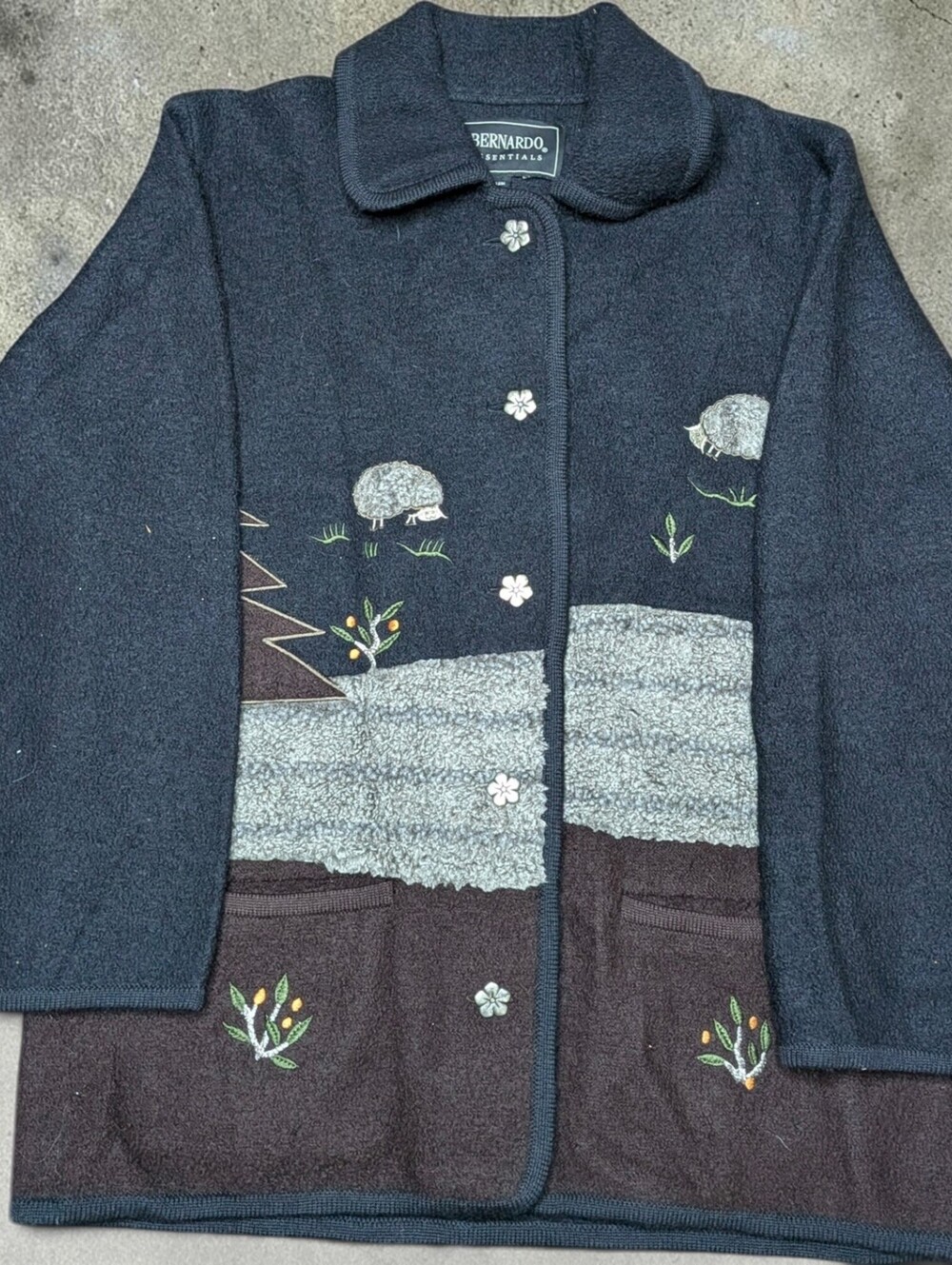 Vintage Bernardo Essentials 100% Wool Coat Granola Gardening Core Size Large/XL